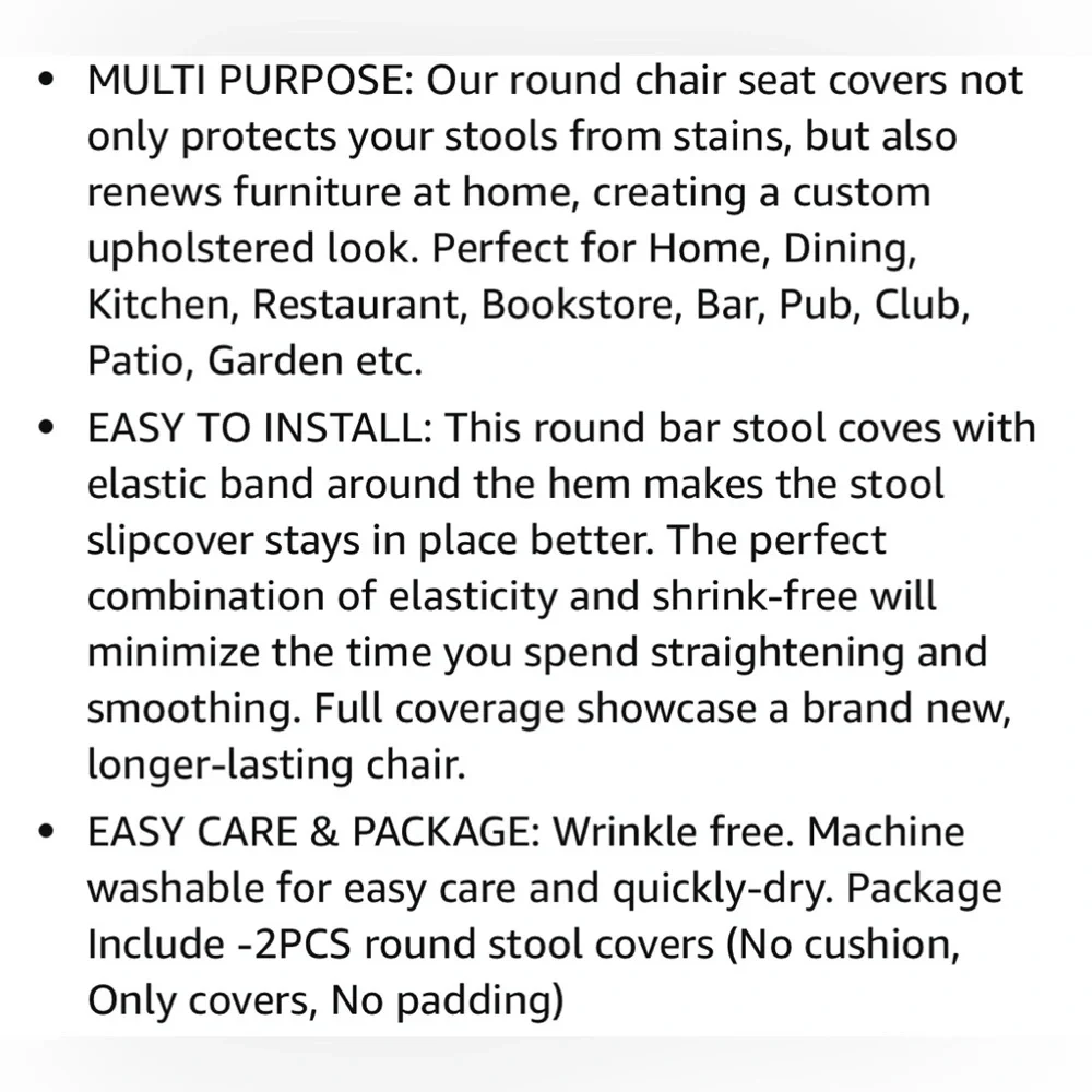 2 pack round stool covers. NWOT